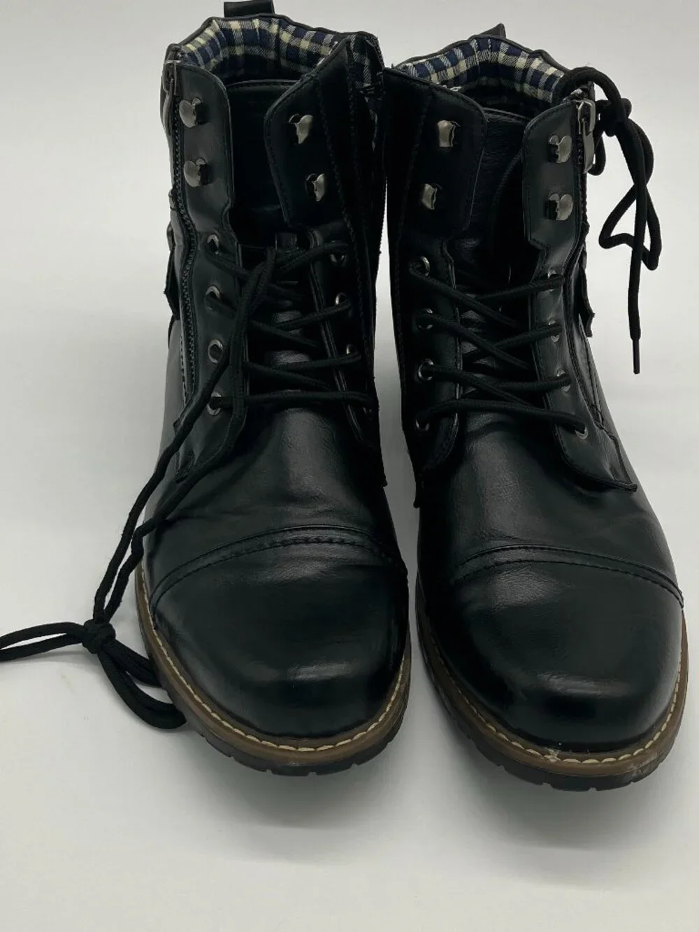 Bruno Marc Philly-3 Lace Up And Zipper Black Boots Mens Sz 10.5 - Picture 5 of 5
